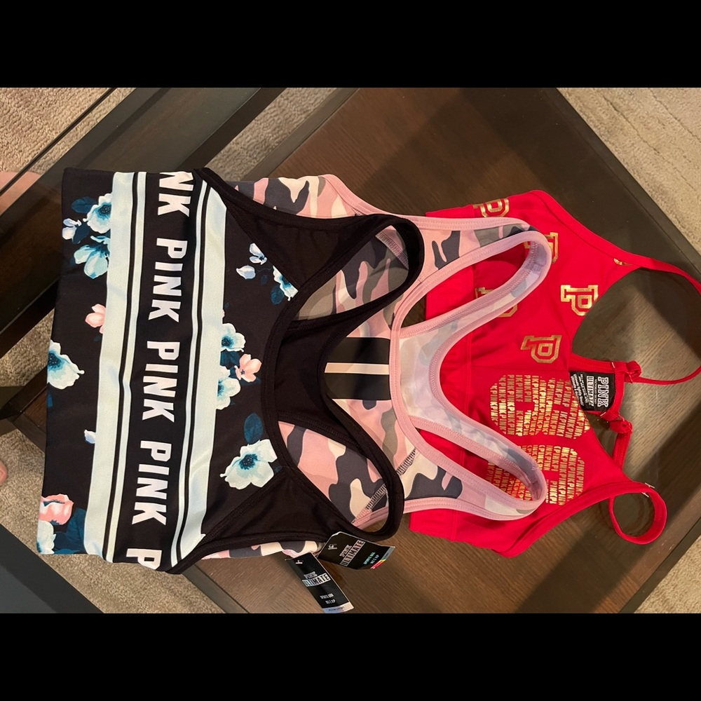 3 PINK SPORTS BRAS SIZE XS